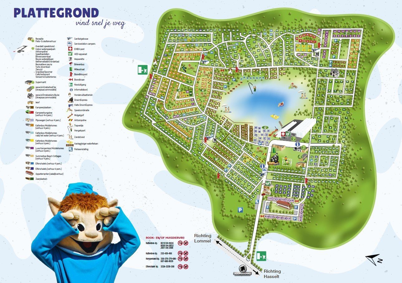 plattegrond van camping blauwe meer